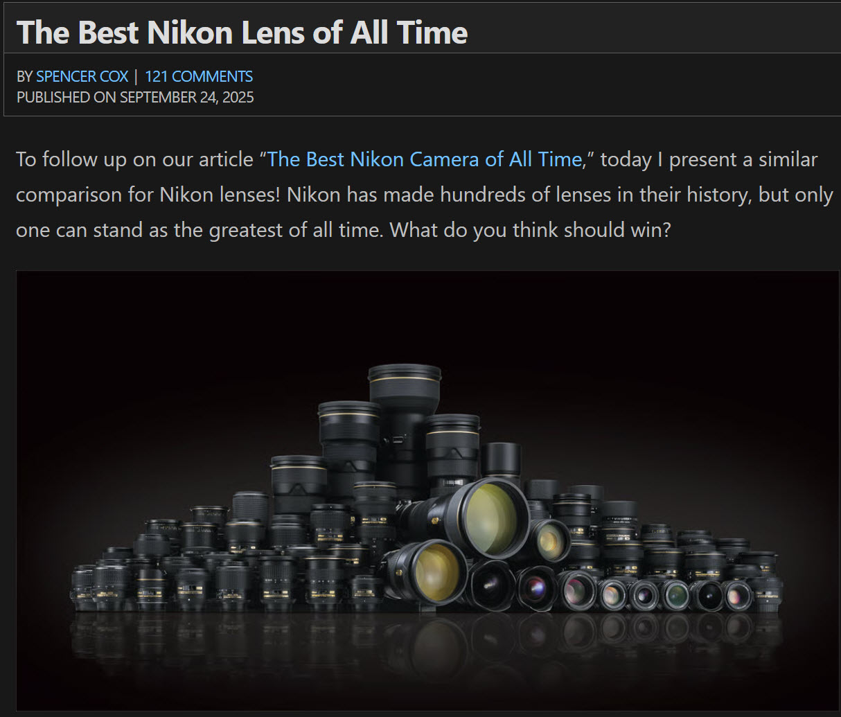 有史以来最好的尼康尼克尔镜头